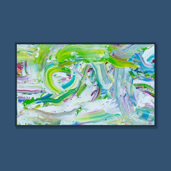 Tran Tuan Abstract Green Day 2021 135 x 80 x 5 cm Acrylic on Canvas Painting