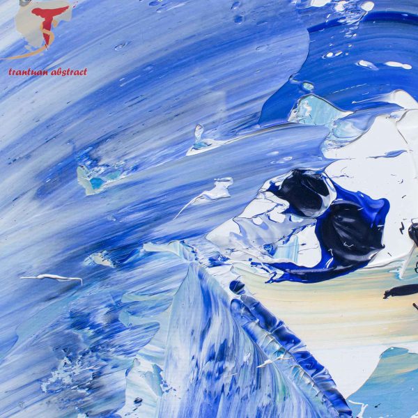Tran Tuan Abstract Adventure of Blue Soul 2021 135 x 80 x 5 cm Acrylic on Canvas Painting Detail