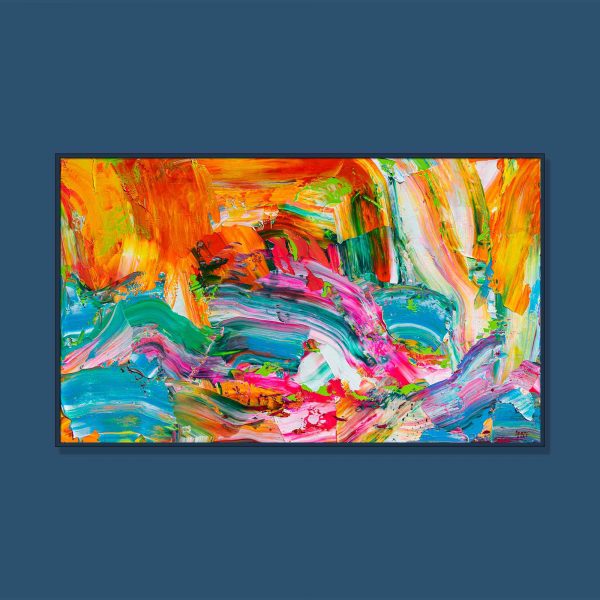 Tran Tuan Abstract Rainbow and Sea 2021 135 x 80 x 5 cm Acrylic on Canvas Painting