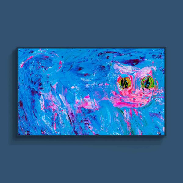 Tran Tuan Abstract Pink Cat 2021 135 x 80 x 5 cm Acrylic on Canvas Painting
