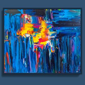 Tran Tuan Abstract Rainy Night 2021 120 x 100 x 5 cm Acrylic on Canvas Painting